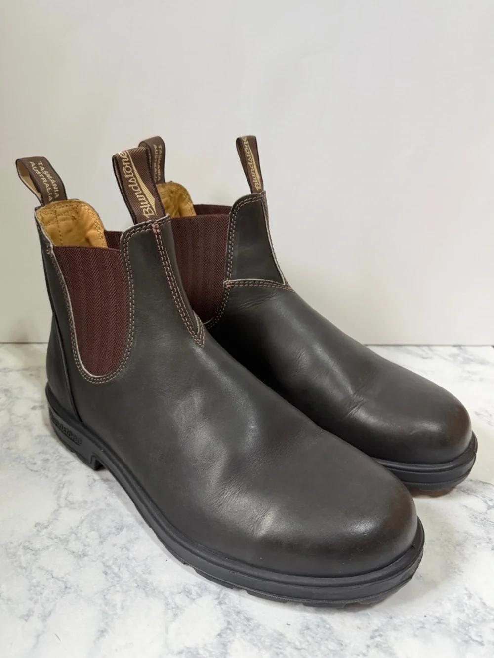 Blundstone like new 600 Elastic Side Work Boot Brown leather mens size 11